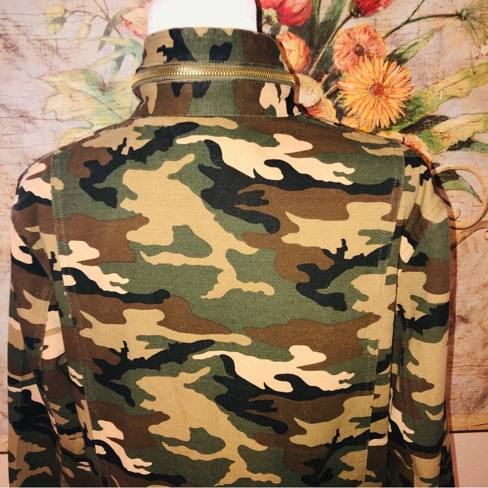 Sz M Asmax Haoduoyi Brown & Green Boho Camo Jacket - Picture 14 of 16